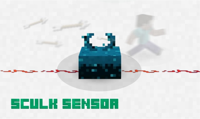 a sensor that reacts to steps, block placement, and shots