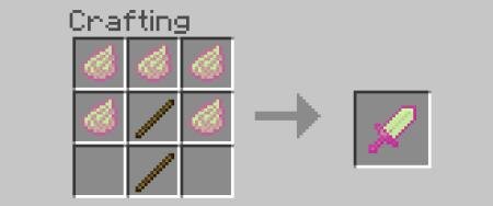 Recipe for crafting a large sword from new ore