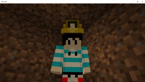 Miner's helmet on player