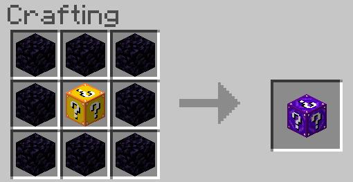 Crafting obsidian block of luck