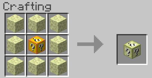 Crafting a block of luck from the End stone
