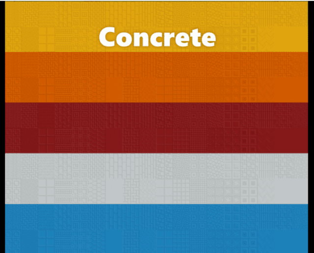 Concrete of different colors after stonecutting