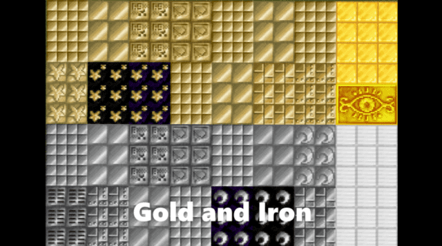 Gold and iron blocks with new patterns after processing