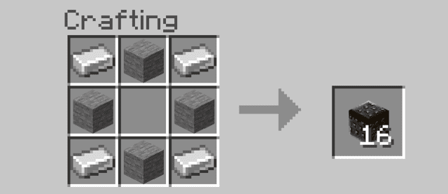 Recipe for crafting factory blocks