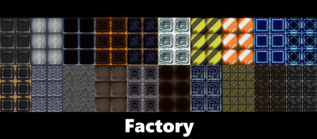 Representation of factory blocks in the game