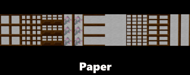 Different types of paper blocks in the game