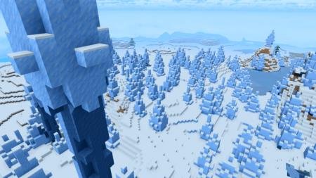 Huge snow biome with icy trees