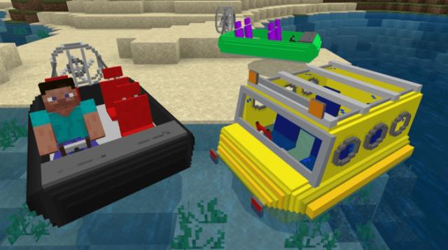Boat, hovercraft and submarine