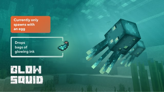 A glowing squid has been added to the game. New mob overview