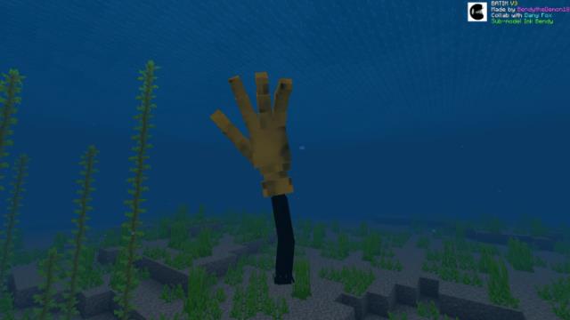 Giant hand underwater