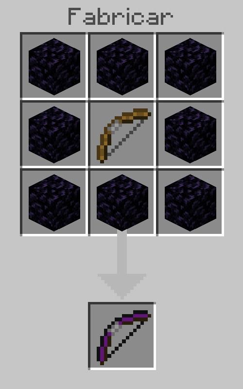 Recipe for crafting obsidian bow