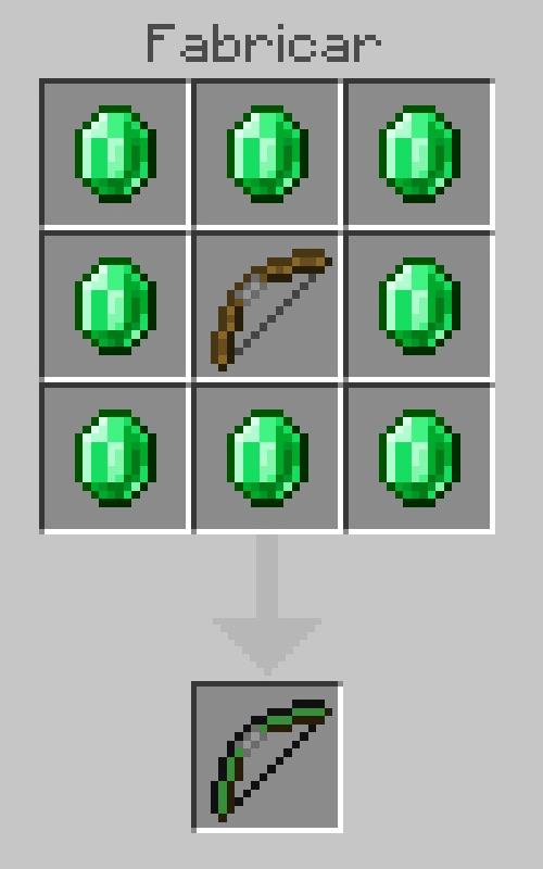 Recipe for crafting an emerald bow