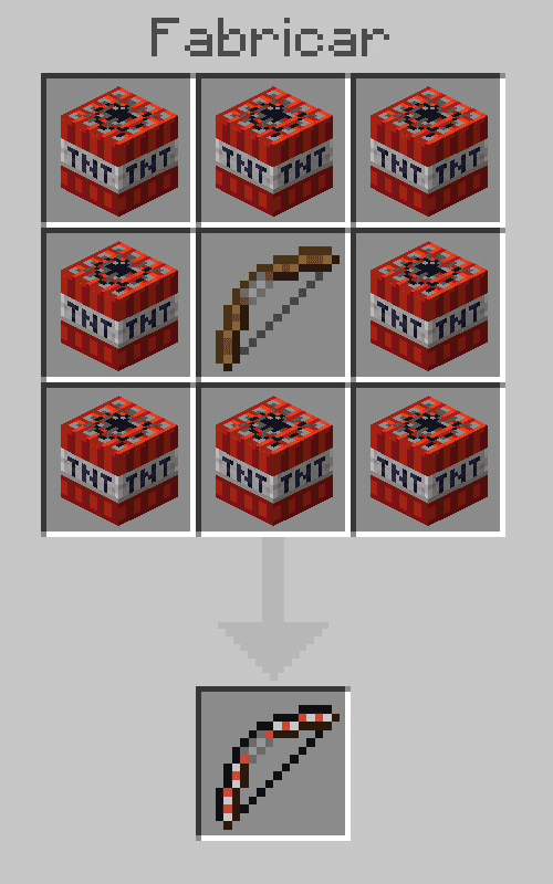 Recipe for crafting TNT bow