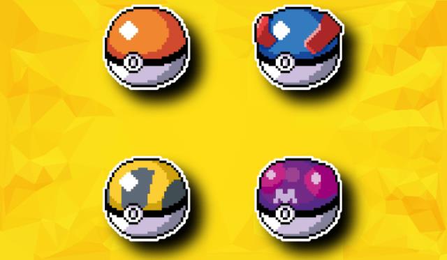 Four types of pokeballs