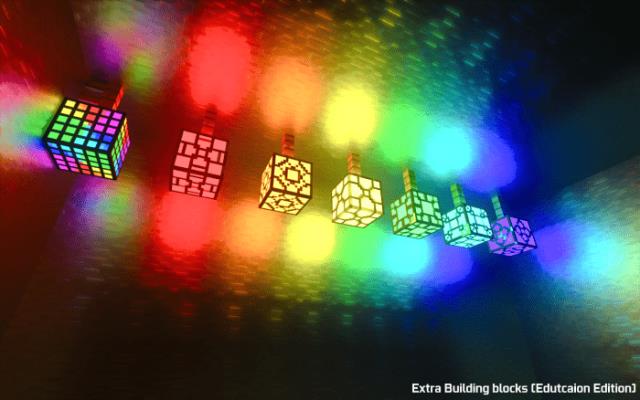 Multicolored glowing blocks