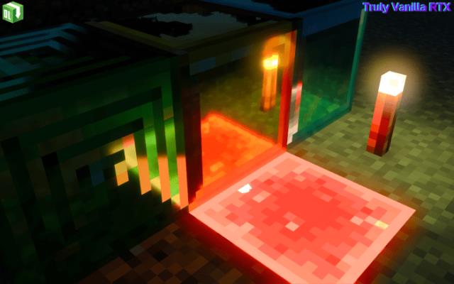 Torch light illuminates mirrored block textures