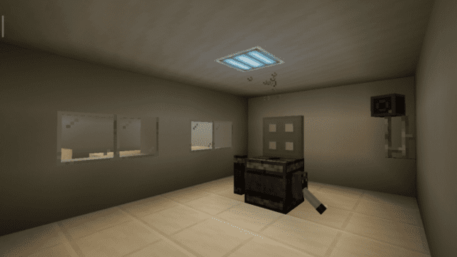 Kitchen stove in the empty room of the SCP base