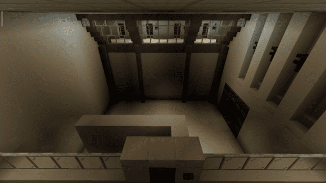 High room with observation decks at the edges of the room in SCP 19