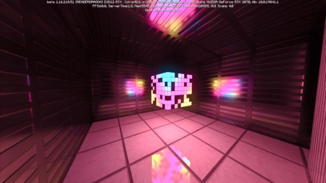 Glowing cube in different colors