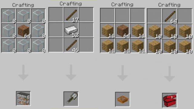 Recipes for crafting items