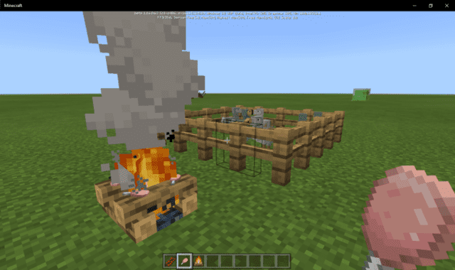 The player lit a bonfire next to the Dodo bird pen