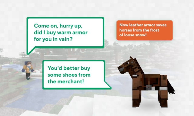 The horse does not freeze now if it is equipped with leather armor