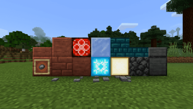 Completely new types of blocks added by the mod
