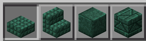 Presented patterns of dark prismarine blocks and semi-blocks