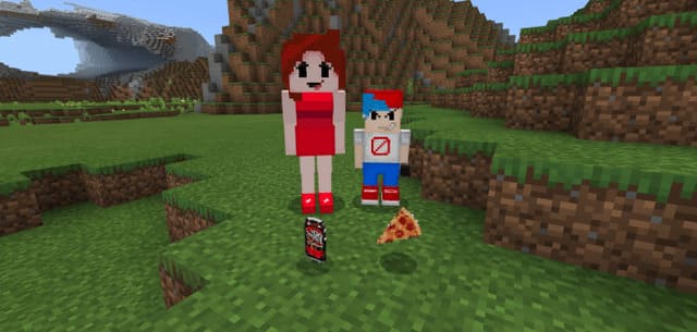 Pizza and cola next to the NPC